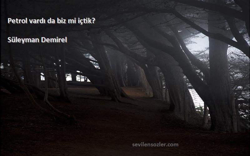 Süleyman Demirel - Petrol vardı da biz mi içtik?