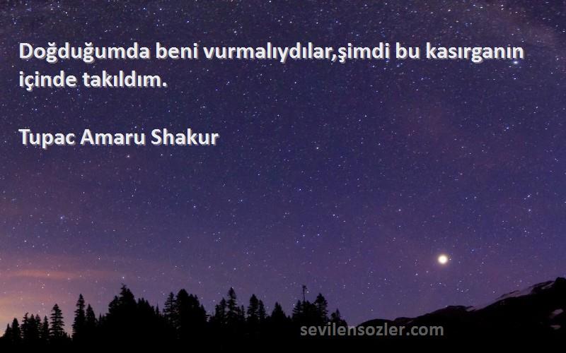 Tupac Amaru Shakur Sözleri 
Doğduğumda beni vurmalıydılar,şimdi bu kasırganın içinde takıldım.