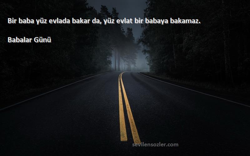 Babalar Günü - Bir baba yüz evlada bakar da, yüz evlat bir babaya bakamaz.