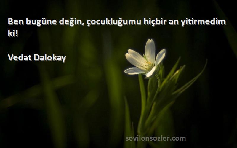 Vedat Dalokay - Ben bugüne değin, çocukluğumu hiçbir an yitirmedim ki!