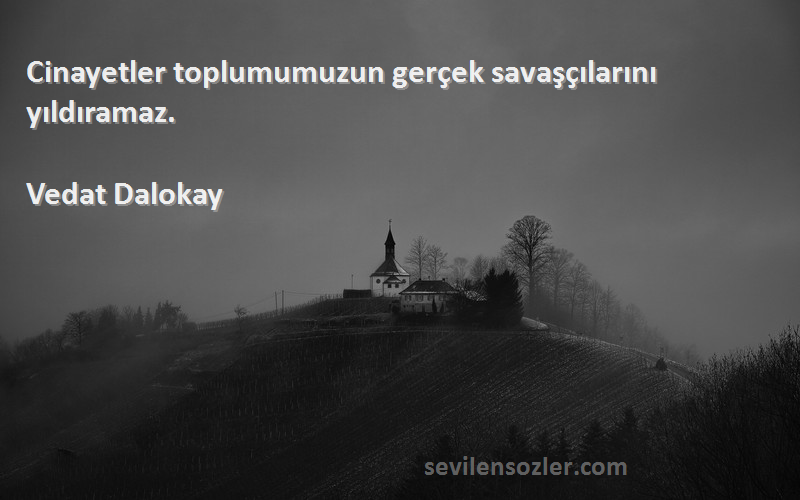 Vedat Dalokay - Cinayetler toplumumuzun gerçek savaşçılarını yıldıramaz.
