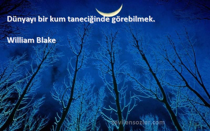 William Blake Sözleri 
Dünyayı bir kum taneciğinde görebilmek.