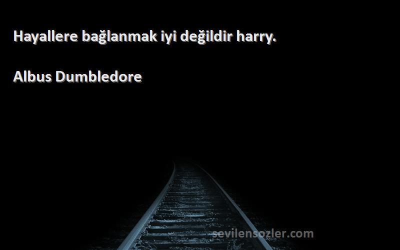 Albus Dumbledore Sözleri 
Hayallere bağlanmak iyi değildir harry.