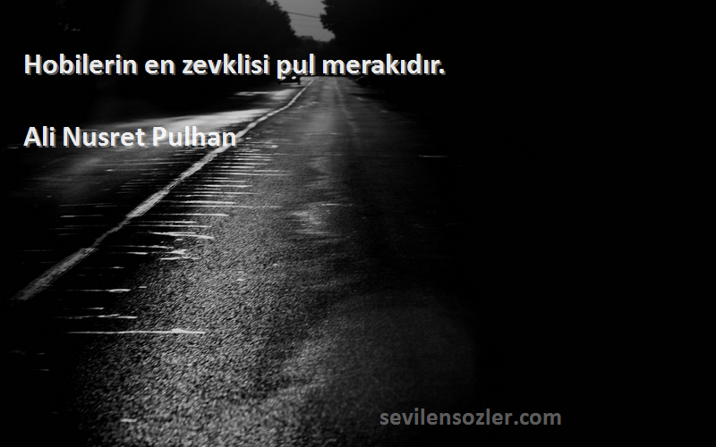 Ali Nusret Pulhan - Hobilerin en zevklisi pul merakıdır.