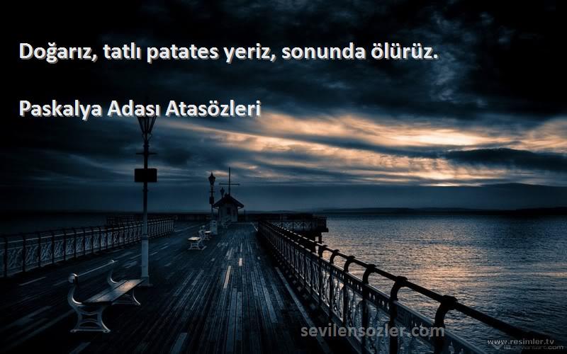 Paskalya Adası Atasözleri - Doğarız, tatlı patates yeriz, sonunda ölürüz.