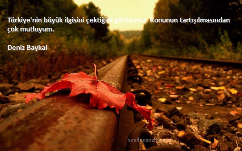 Deniz Baykal - Türkiye'nin büyük ilgisini çektiğini görüyoruz. Konunun tartışılmasından çok mutluyum.