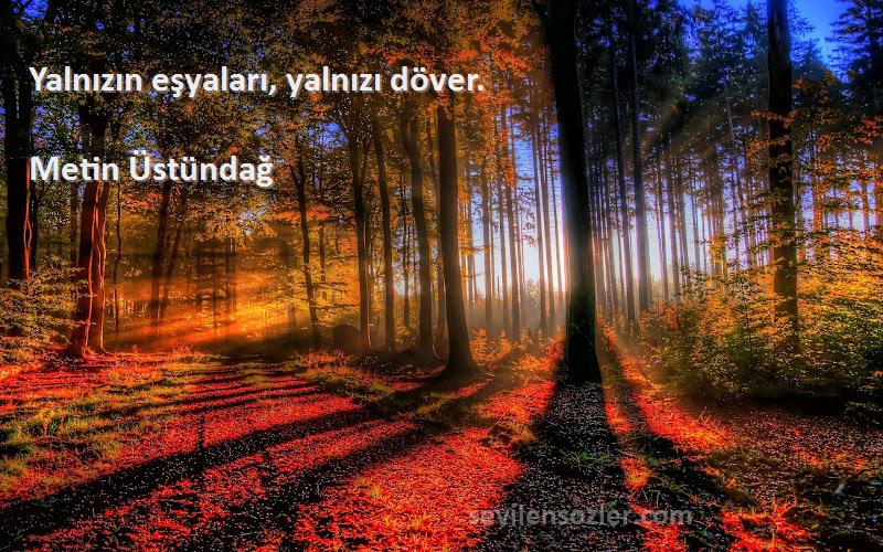 Metin Üstündağ - Yalnızın eşyaları, yalnızı döver.