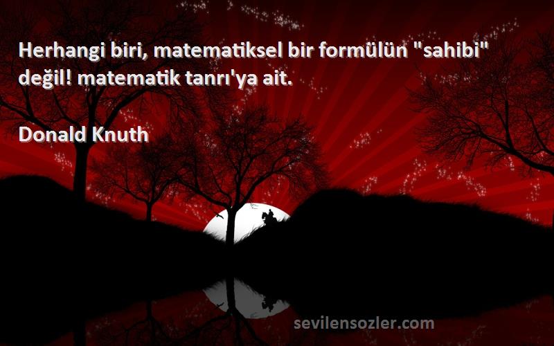 Donald Knuth - Herhangi biri, matematiksel bir formülün sahibi değil! matematik tanrı'ya ait.