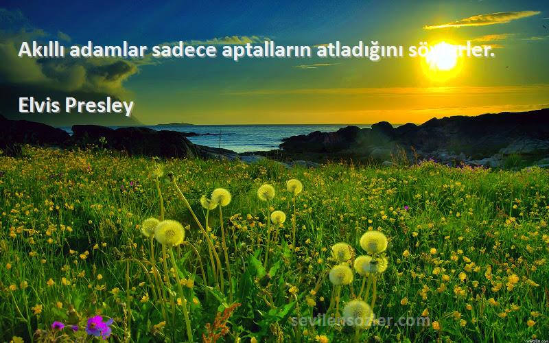 Elvis Presley - Akıllı adamlar sadece aptalların atladığını söylerler.