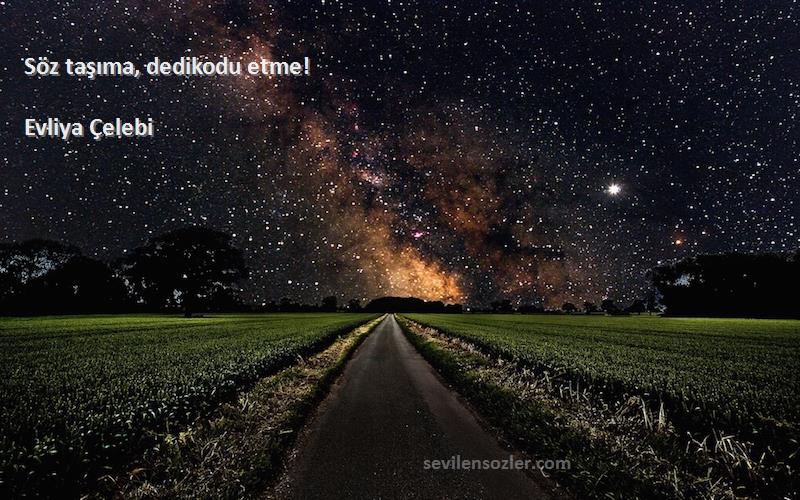 Evliya Çelebi - Söz taşıma, dedikodu etme!