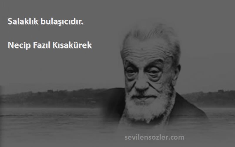 Necip Fazıl Kısakürek - Salaklık bulaşıcıdır.