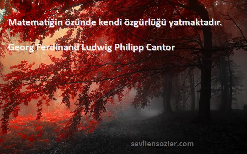 Georg Ferdinand Ludwig Philipp Cantor - Matematiğin özünde kendi özgürlüğü yatmaktadır.