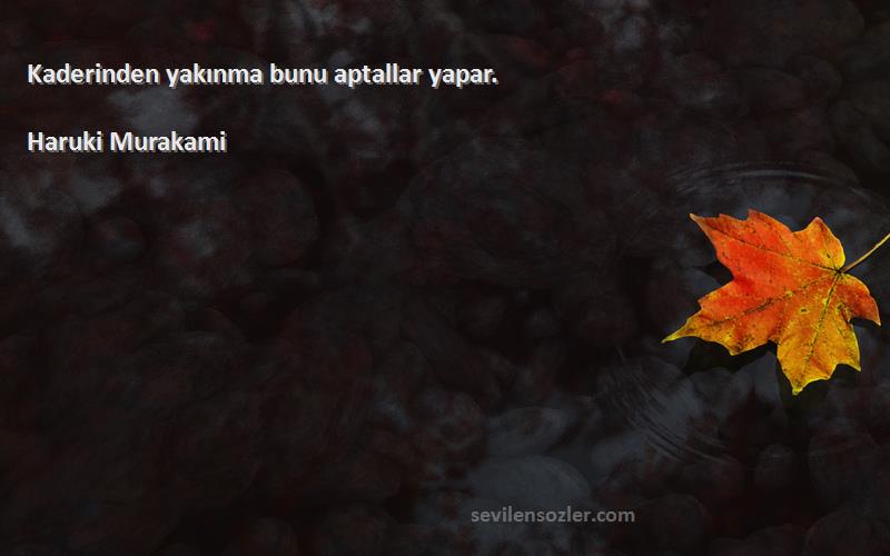 Haruki Murakami Sözleri 
Kaderinden yakınma bunu aptallar yapar.