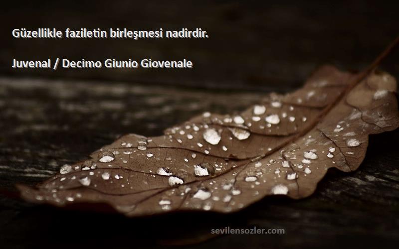 Juvenal / Decimo Giunio Giovenale - Güzellikle faziletin birleşmesi nadirdir.