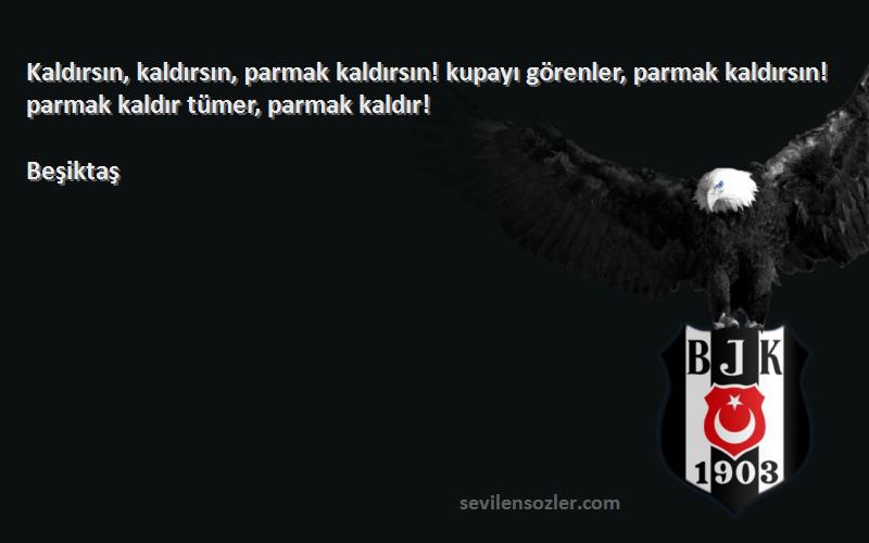 Beşiktaş Sözleri 
Kaldırsın, kaldırsın, parmak kaldırsın! kupayı görenler, parmak kaldırsın! parmak kaldır tümer, parmak kaldır!