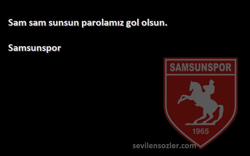 Samsunspor Sözleri 
Sam sam sunsun parolamız gol olsun.