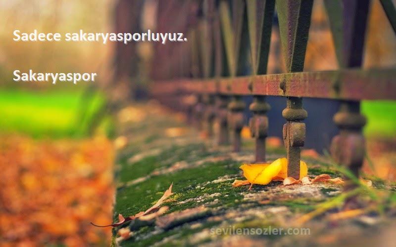 Sakaryaspor Sözleri 
Sadece sakaryasporluyuz.