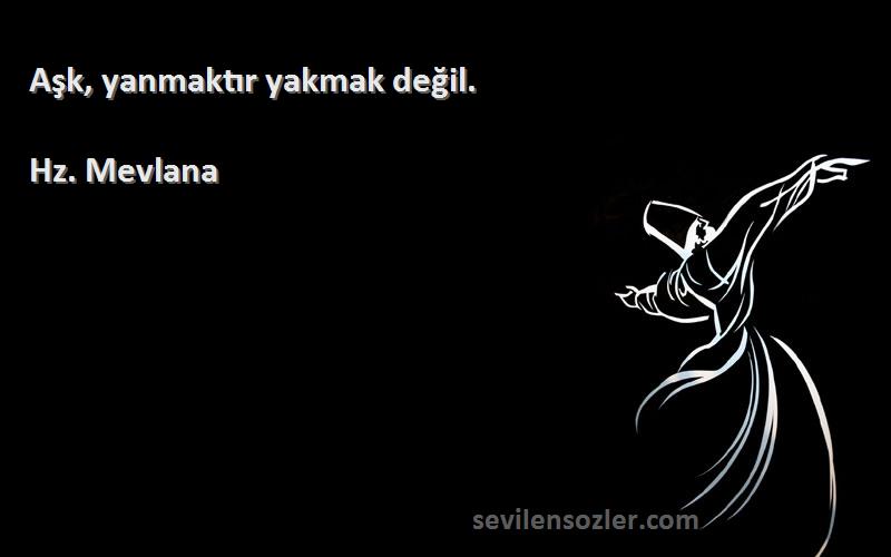 Hz. Mevlana - Aşk, yanmaktır yakmak değil.