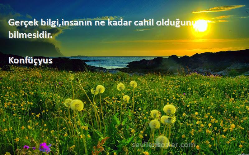 Konfüçyus - Gerçek bilgi,insanın ne kadar cahil olduğunu bilmesidir.