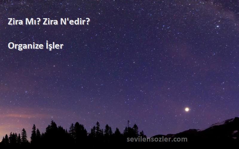 Organize İşler Sözleri 
Zira Mı? Zira N'edir?