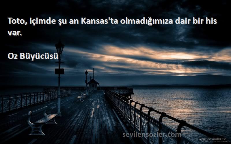 Oz Büyücüsü - Toto, içimde şu an Kansas'ta olmadığımıza dair bir his var.