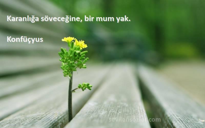 Konfüçyus - Karanlığa söveceğine, bir mum yak.