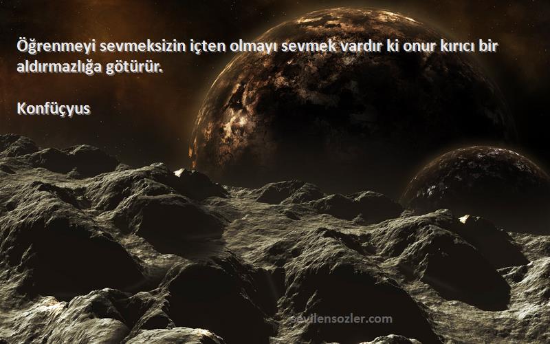 Konfüçyus - Öğrenmeyi sevmeksizin içten olmayı sevmek vardır ki onur kırıcı bir aldırmazlığa götürür.