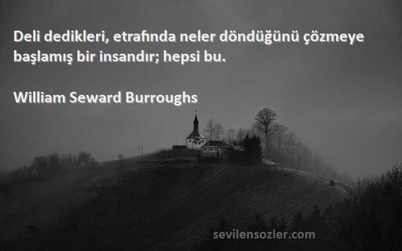 William Seward Burroughs - Deli dedikleri, etrafında neler döndüğünü çözmeye başlamış bir insandır; hepsi bu.