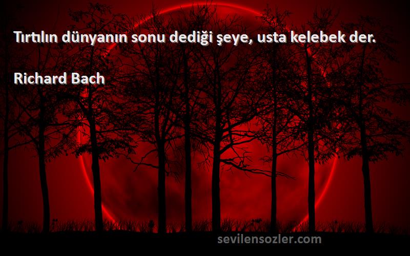 Richard Bach Sözleri 
Tırtılın dünyanın sonu dediği şeye, usta kelebek der.