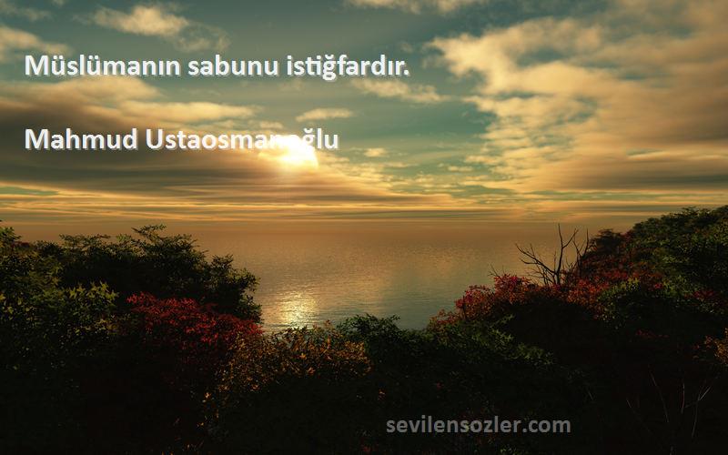 Mahmud Ustaosmanoğlu - Müslümanın sabunu istiğfardır.