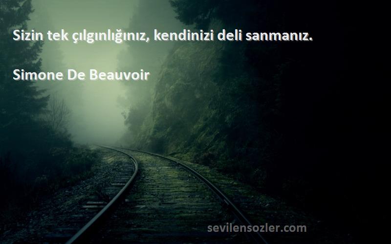 Simone De Beauvoir Sözleri 
Sizin tek çılgınlığınız, kendinizi deli sanmanız.