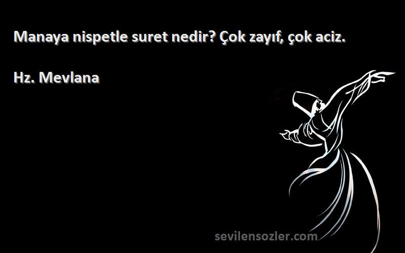 Hz. Mevlana - Manaya nispetle suret nedir? Çok zayıf, çok aciz.