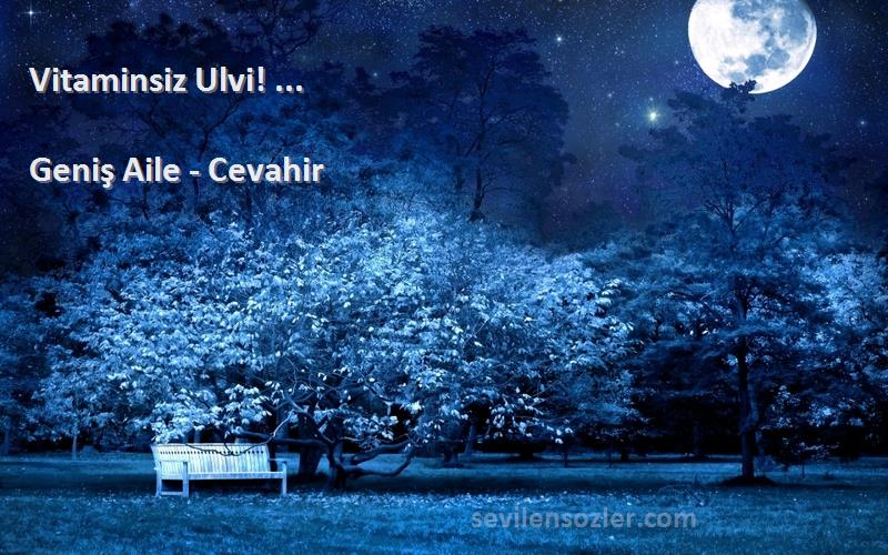 Geniş Aile - Cevahir - Vitaminsiz Ulvi! ...
