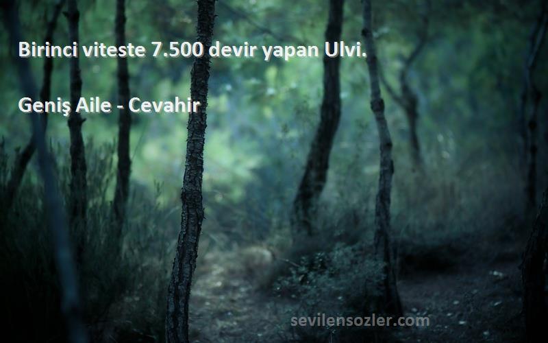 Geniş Aile - Cevahir Sözleri 
Birinci viteste 7.500 devir yapan Ulvi. 
