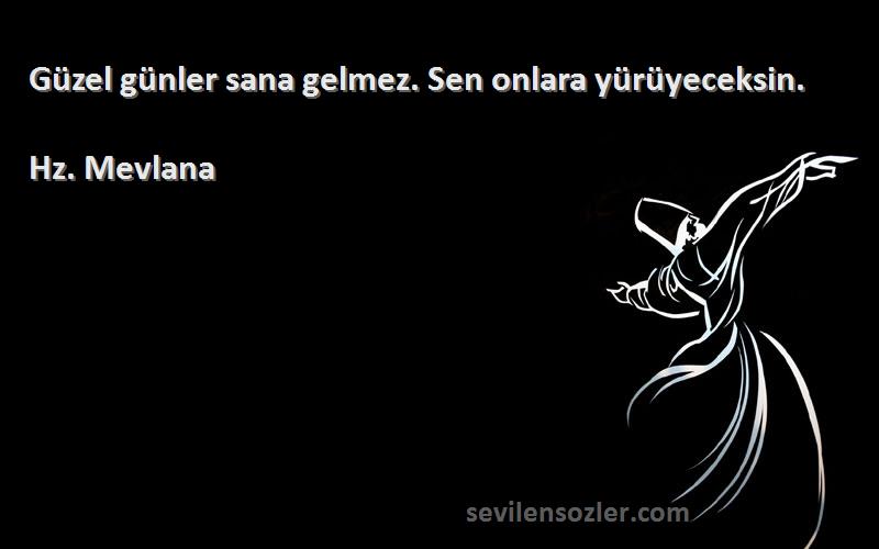 Hz. Mevlana - Güzel günler sana gelmez. Sen onlara yürüyeceksin.