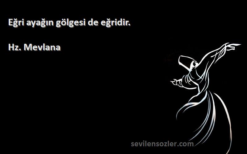 Hz. Mevlana - Eğri ayağın gölgesi de eğridir.