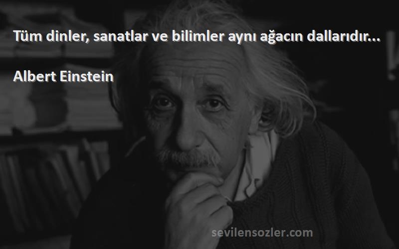 Albert Einstein Sözleri 
Tüm dinler, sanatlar ve bilimler aynı ağacın dallarıdır...

