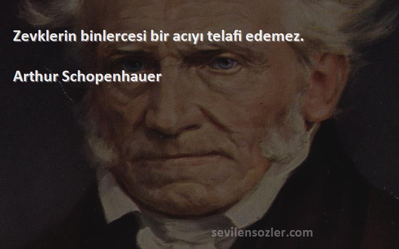 Arthur Schopenhauer Sözleri 
Zevklerin binlercesi bir acıyı telafi edemez.