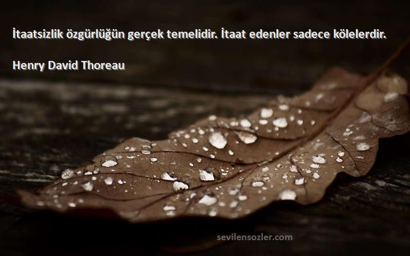 Henry David Thoreau - İtaatsizlik özgürlüğün gerçek temelidir. İtaat edenler sadece kölelerdir.
