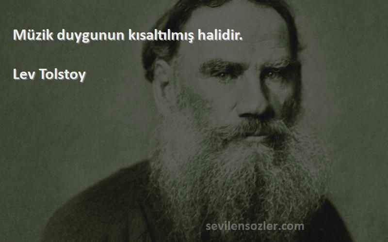 Lev Tolstoy Sözleri 
Müzik duygunun kısaltılmış halidir.
