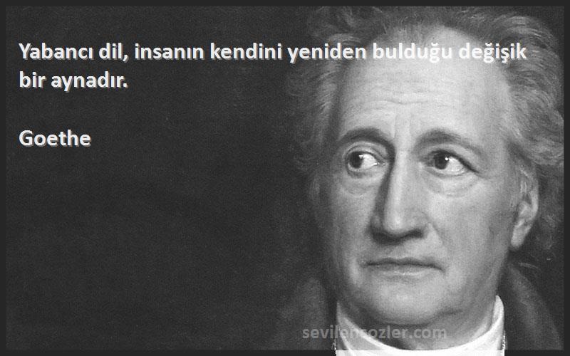 Goethe - Yabancı dil, insanın kendini yeniden bulduğu değişik bir aynadır.
