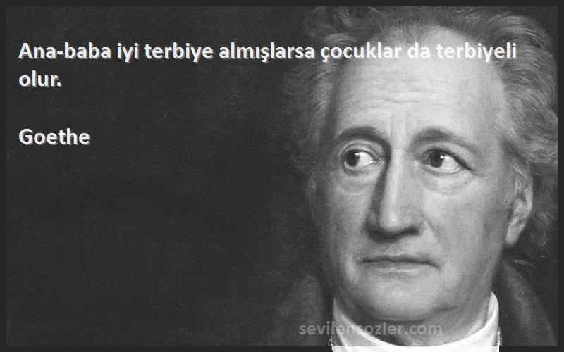 Goethe Sözleri 
Ana-baba iyi terbiye almışlarsa çocuklar da terbiyeli olur.
