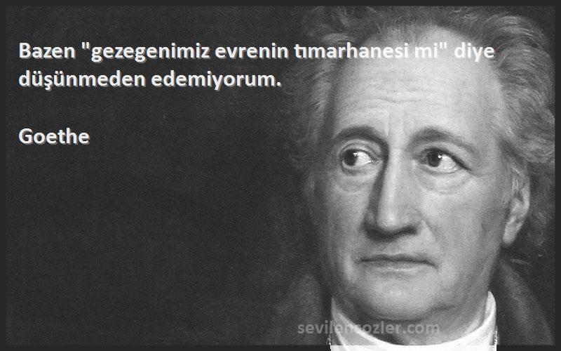 Goethe Sözleri 
Bazen gezegenimiz evrenin tımarhanesi mi diye düşünmeden edemiyorum.
