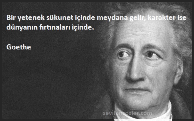 Goethe - Bir yetenek sükunet içinde meydana gelir, karakter ise dünyanın fırtınaları içinde.
