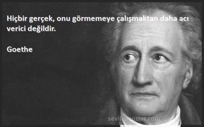 Goethe - Hiçbir gerçek, onu görmemeye çalışmaktan daha acı verici değildir.
