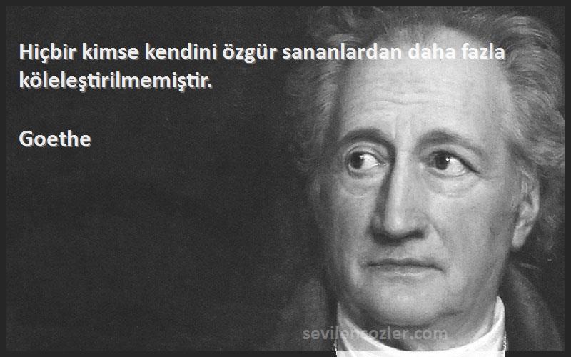 Goethe - Hiçbir kimse kendini özgür sananlardan daha fazla köleleştirilmemiştir.

