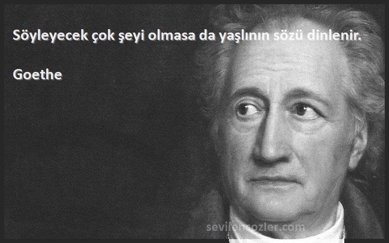 Goethe Sözleri 
Söyleyecek çok şeyi olmasa da yaşlının sözü dinlenir.

