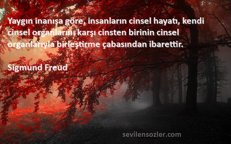 Sigmund Freud Sözleri 
Yaygın inanışa göre, insanların cinsel hayatı, kendi cinsel organlarını karşı cinsten birinin cinsel organlarıyla birleştirme çabasından ibarettir.
