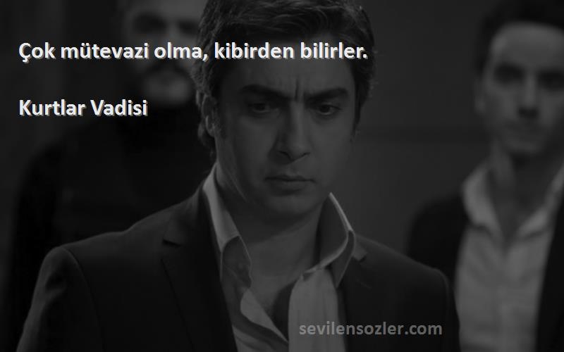 Kurtlar Vadisi - Çok mütevazi olma, kibirden bilirler.
