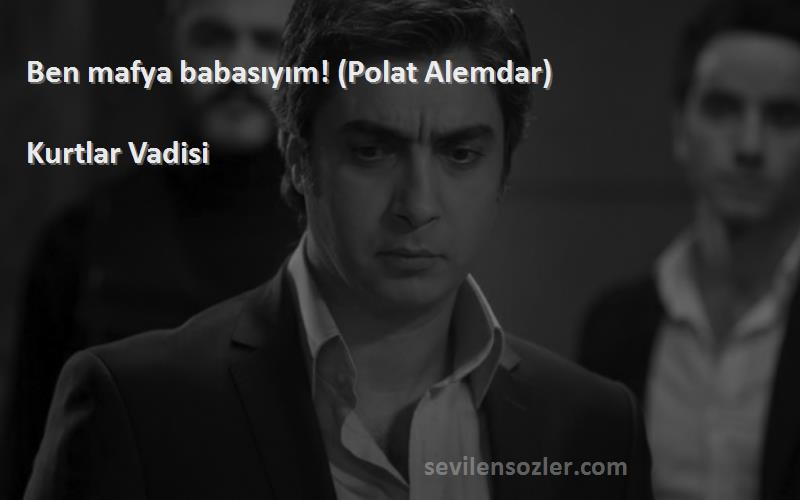 Kurtlar Vadisi Sözleri 
Ben mafya babasıyım! (Polat Alemdar)
